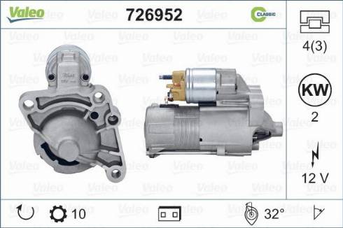 Valeo 726952 - Démarreur cwaw.fr