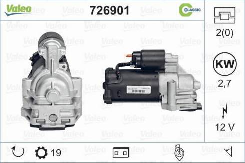 Valeo 726901 - Démarreur cwaw.fr