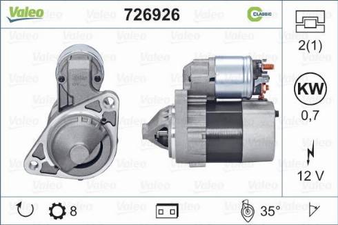 Valeo 726926 - Démarreur cwaw.fr