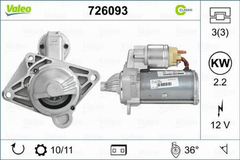 Valeo 726093 - Démarreur cwaw.fr