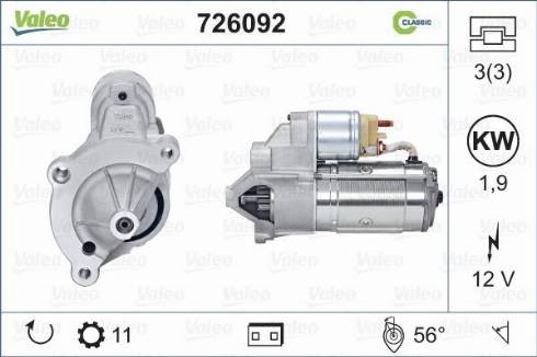 Valeo 726092 - Démarreur cwaw.fr