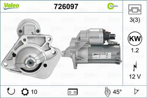 Valeo 726097 - Démarreur cwaw.fr