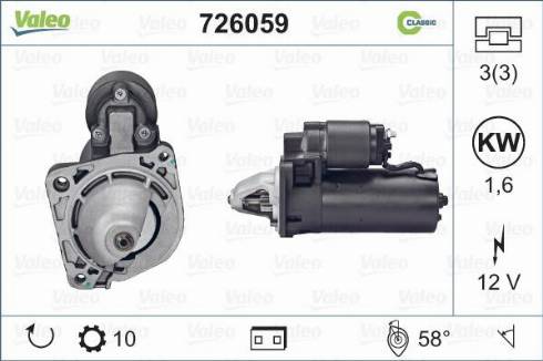 Valeo 726059 - Démarreur cwaw.fr