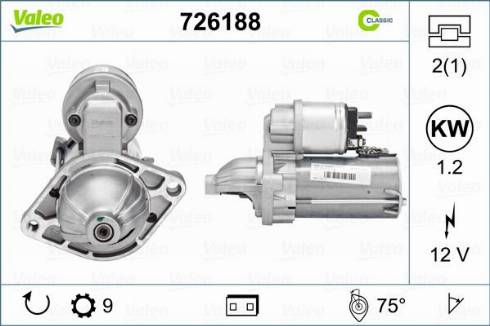 Valeo 726188 - Démarreur cwaw.fr