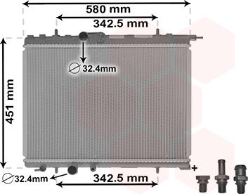 Van Wezel 40002001 - Radiateur, refroidissement du moteur cwaw.fr