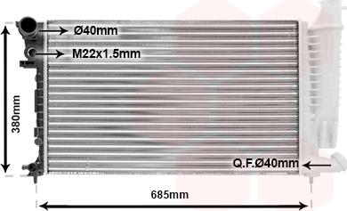 Van Wezel 40002136 - Radiateur, refroidissement du moteur cwaw.fr