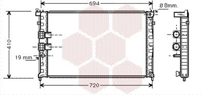 Van Wezel 40002231 - Radiateur, refroidissement du moteur cwaw.fr