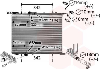 Van Wezel 40012300 - Radiateur, refroidissement du moteur cwaw.fr