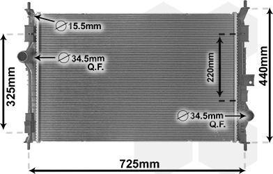 Van Wezel 40012386 - Radiateur, refroidissement du moteur cwaw.fr