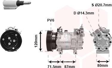 Van Wezel 4300K281 - Compresseur, climatisation cwaw.fr