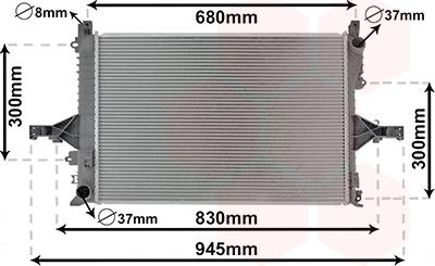 Van Wezel 59002114 - Radiateur, refroidissement du moteur cwaw.fr