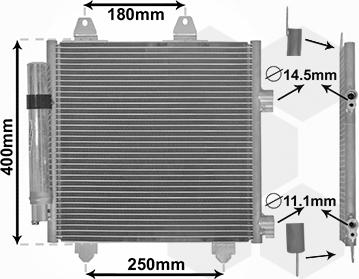 Van Wezel 53005414 - Condensateur, climatisation cwaw.fr