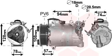 Van Wezel 1800K482 - Compresseur, climatisation cwaw.fr