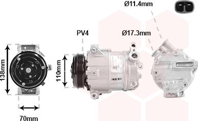 Van Wezel 1701K703 - Compresseur, climatisation cwaw.fr