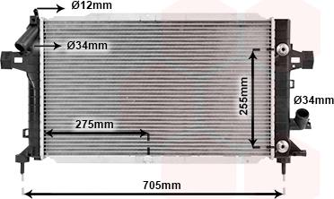 Van Wezel 37002467 - Radiateur, refroidissement du moteur cwaw.fr