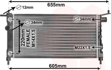 Van Wezel 37002184 - Radiateur, refroidissement du moteur cwaw.fr