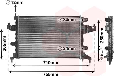 Van Wezel 37002303 - Radiateur, refroidissement du moteur cwaw.fr