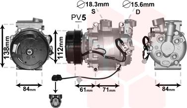 Van Wezel 2500K275 - Compresseur, climatisation cwaw.fr