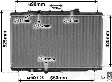 Van Wezel 25012701 - Radiateur, refroidissement du moteur cwaw.fr