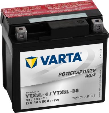 Varta 504012003A514 - Batterie de démarrage cwaw.fr