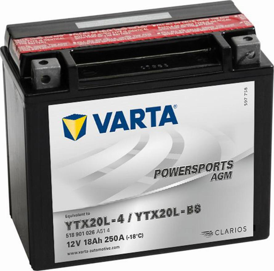 Varta 518901026 - Batterie de démarrage cwaw.fr