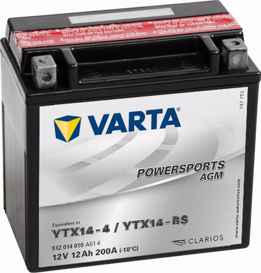 Varta 512014010 - Batterie de démarrage cwaw.fr