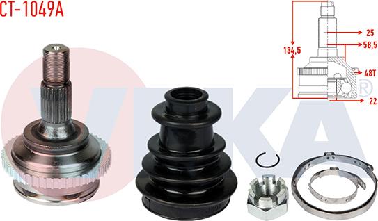 Veka CT-1049A - Jeu de joints, arbre de transmission cwaw.fr