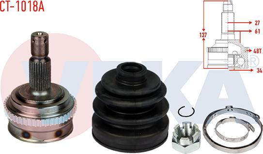 Veka CT-1018A - Jeu de joints, arbre de transmission cwaw.fr