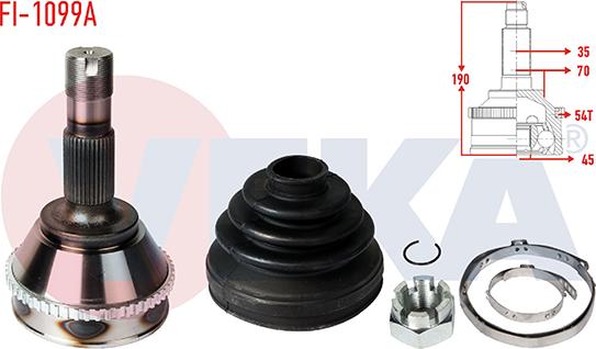 Veka FI-1099A - Jeu de joints, arbre de transmission cwaw.fr