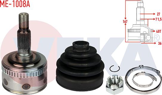 Veka ME-1008A - Jeu de joints, arbre de transmission cwaw.fr