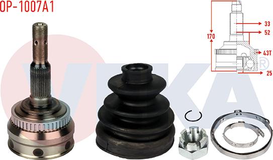 Veka OP-1007A1 - Jeu de joints, arbre de transmission cwaw.fr