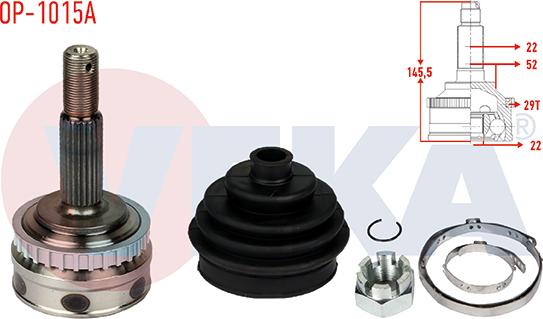 Veka OP-1015A - Jeu de joints, arbre de transmission cwaw.fr