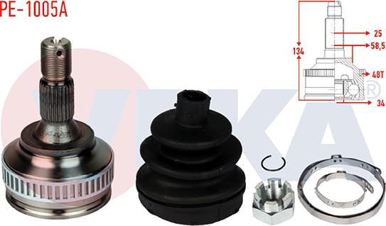 Veka PE-1005A - Jeu de joints, arbre de transmission cwaw.fr