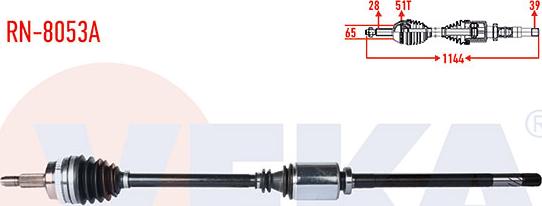 Veka RN-8053A - Arbre de transmission cwaw.fr