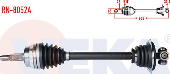 Veka RN-8052A - Arbre de transmission cwaw.fr