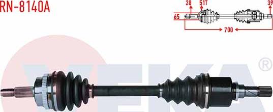 Veka RN-8140A - Arbre de transmission cwaw.fr