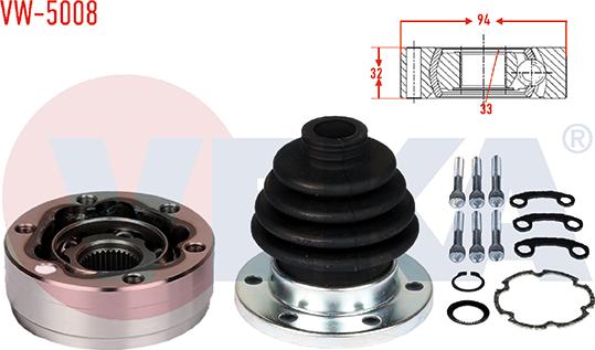 Veka VW-5008 - Jeu de joints, arbre de transmission cwaw.fr