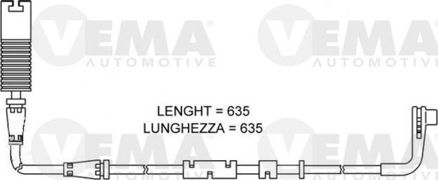 VEMA 117465 - Contact d'avertissement, usure des plaquettes de frein cwaw.fr