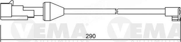 VEMA 117486 - Contact d'avertissement, usure des plaquettes de frein cwaw.fr