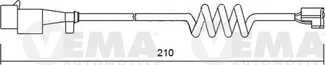 VEMA 117501 - Contact d'avertissement, usure des plaquettes de frein cwaw.fr