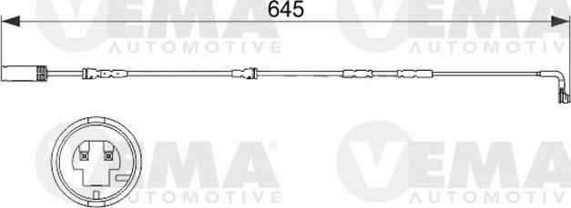 VEMA 117511 - Contact d'avertissement, usure des plaquettes de frein cwaw.fr