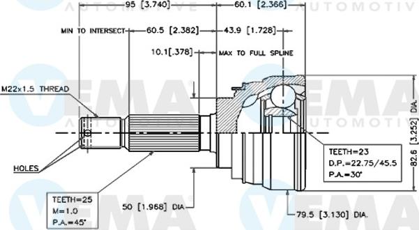 VEMA 18440 - Jeu de joints, arbre de transmission cwaw.fr