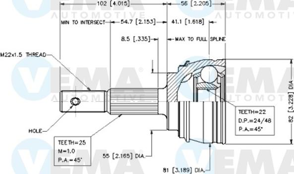 VEMA 18461 - Jeu de joints, arbre de transmission cwaw.fr