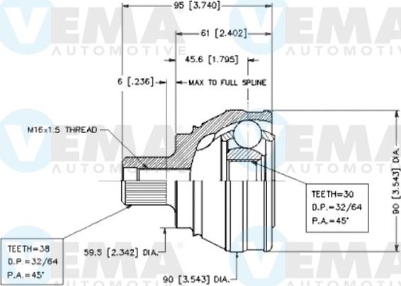 VEMA 18560 - Jeu de joints, arbre de transmission cwaw.fr