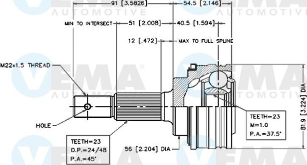 VEMA 18531 - Jeu de joints, arbre de transmission cwaw.fr