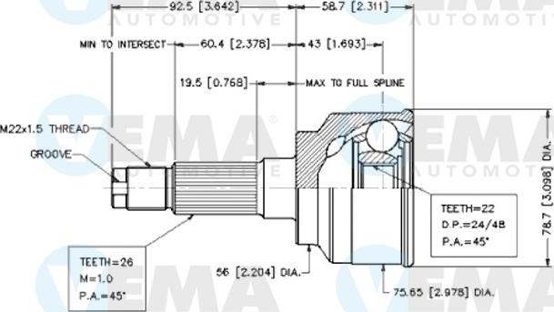 VEMA 18639 - Jeu de joints, arbre de transmission cwaw.fr