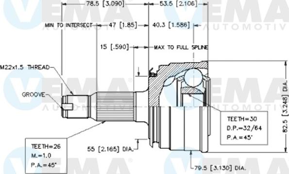 VEMA 18637 - Jeu de joints, arbre de transmission cwaw.fr