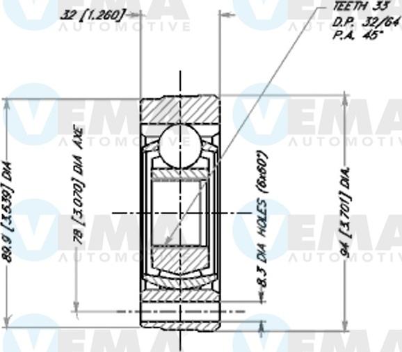 VEMA 18040 - Jeu de joints, arbre de transmission cwaw.fr