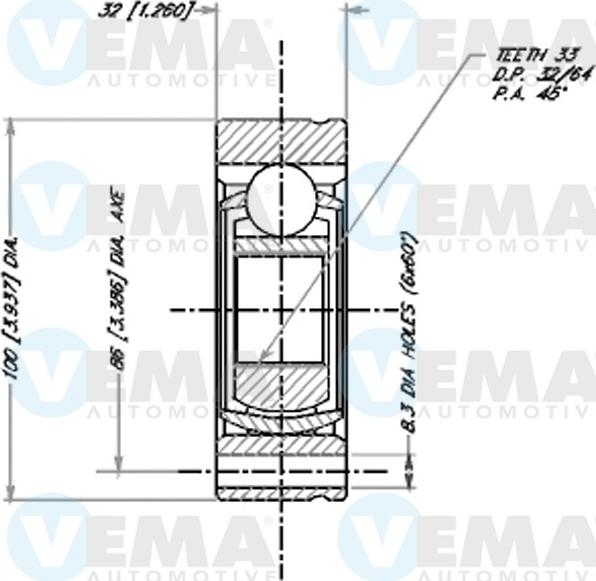 VEMA 18041 - Jeu de joints, arbre de transmission cwaw.fr