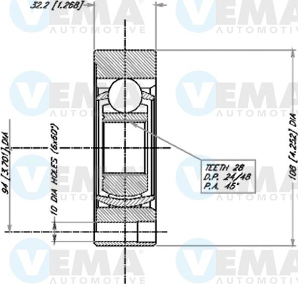 VEMA 18384 - Jeu de joints, arbre de transmission cwaw.fr